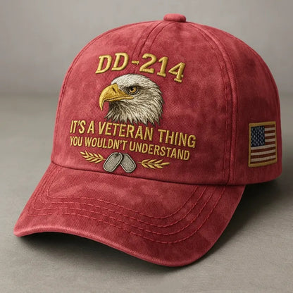 DD-214 Veteran 3D Embroidered Cap - “IT'S A VETERAN THING YOU WOULDN'T UNDERSTAND”🎁
