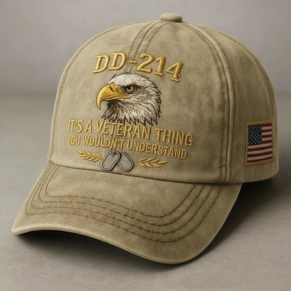 DD-214 Veteran 3D Embroidered Cap - “IT'S A VETERAN THING YOU WOULDN'T UNDERSTAND”🎁